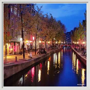 Poster incorniciato Red Light District in Amsterdam