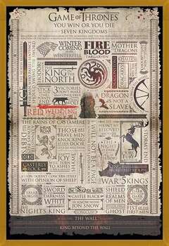 Poster incorniciato Game of Thrones - Infographic