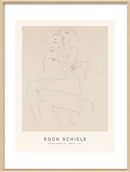 Poster Couple Embracing (Special Edition Erotic Sketch) - Egon Schiele
